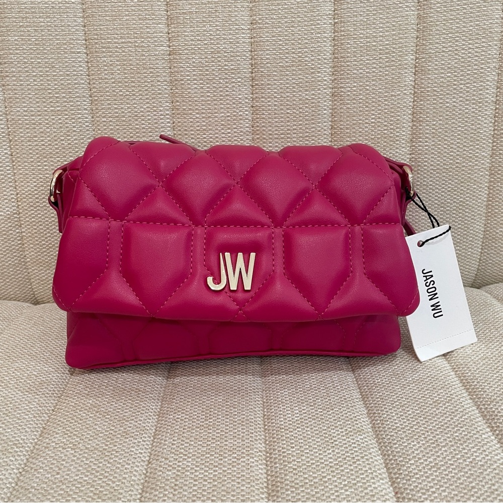 Jason Wu Fuchsia Pink Quilted Vegan Leather Puffer Crossbody Bag WTB241-652-68A